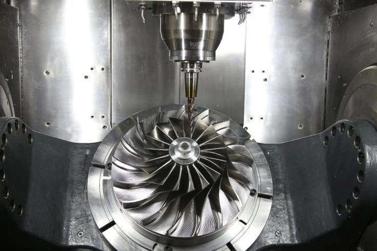 Impeller being machined on a DEPU five-axis centre